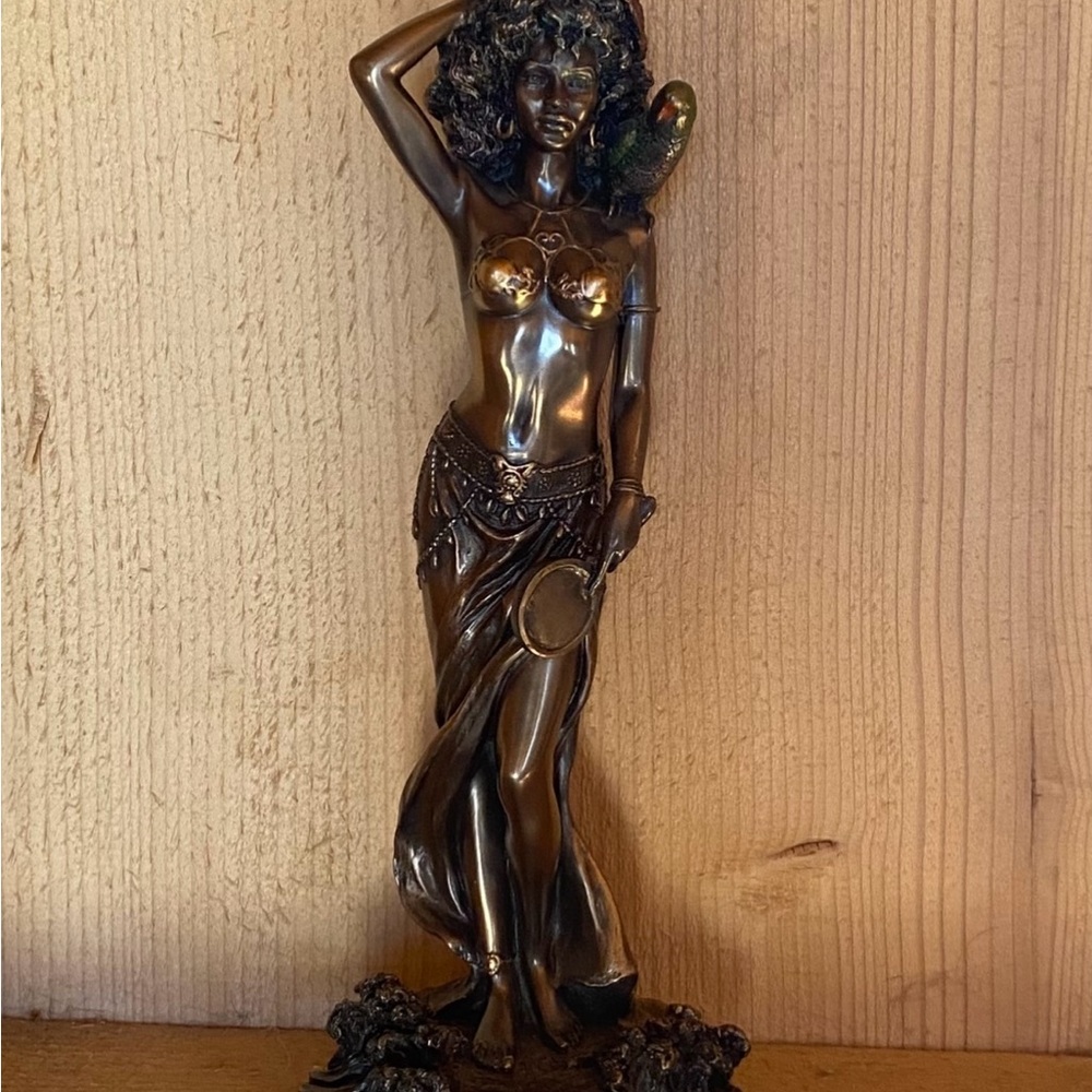 Oshun Goddess Statue with Gold Accents